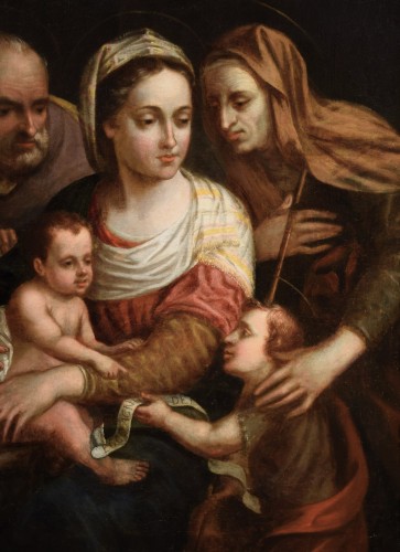 Paintings & Drawings  - Holy Family - Italian school of the 16th century,  circle of G.B. Ramenghi, Bagnocavallo (Bologne, 1521-1601)